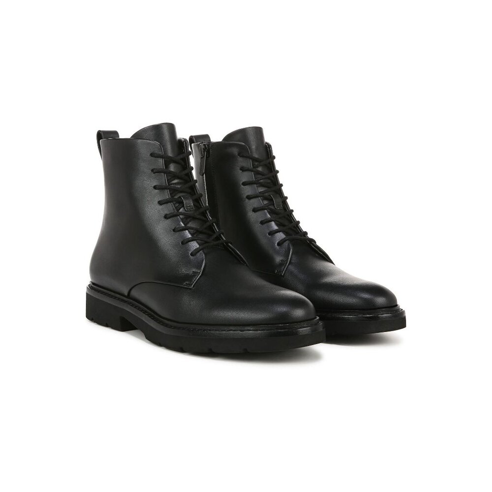 🆕VINCE Rae Lace Up Leather Ankle Boot Black 8